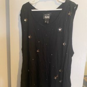 Rosie HW & Paige- black star beaded tank top